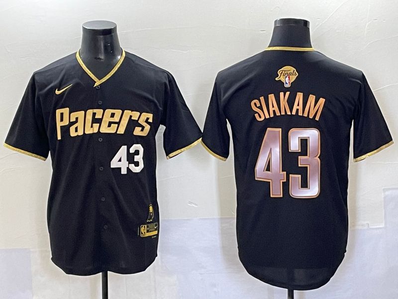 Men 2025 Indiana Pacers 43 Siakam Black Joint Name NBA Jersey style 5